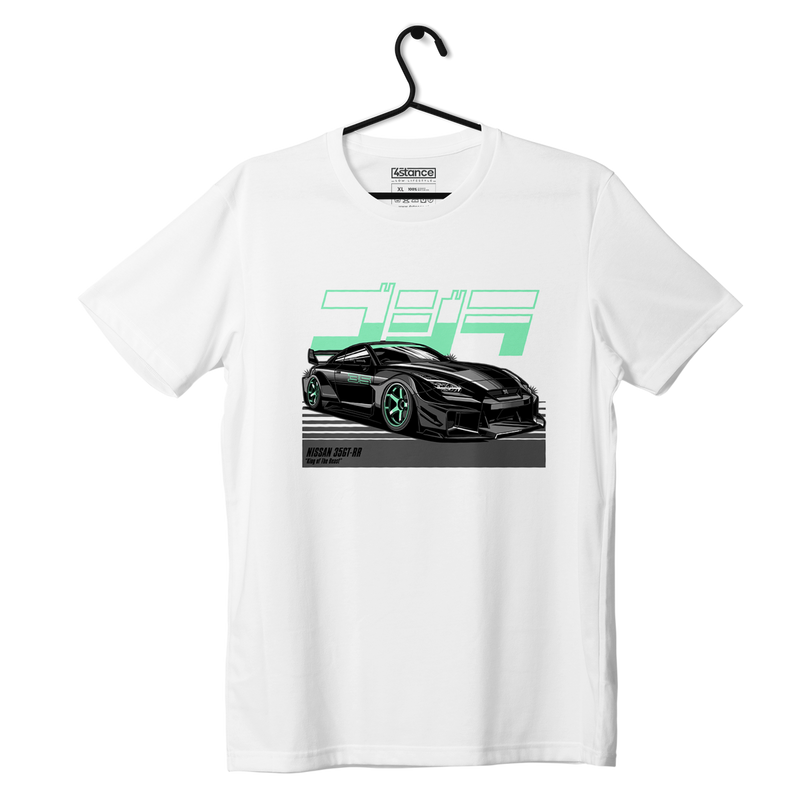 White T-shirt Nissan Skyline 35GT-RR