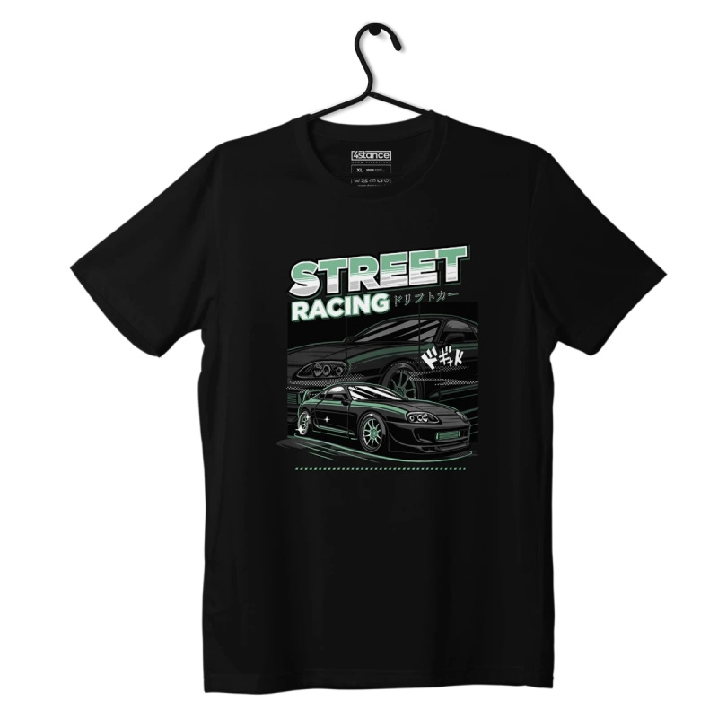 Czarny T-shirt Toyota Supra Mk4 STREET RACING