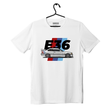 White T-shirt BMW E36 illustration
