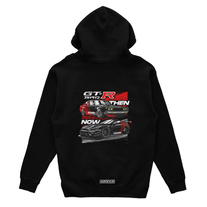 Schwarzer Kapuzenpullover Nissan Skyline GT-R ADVAN
