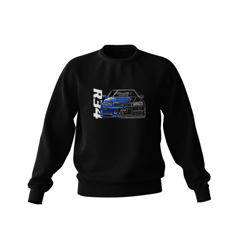 Schwarzes Nissan Skyline GT-R R34 JDM Sweatshirt