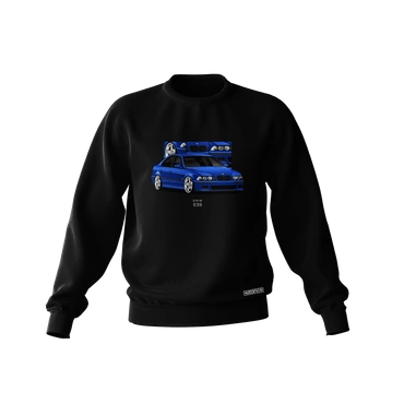 Černá mikina BMW E39 sedan modrá