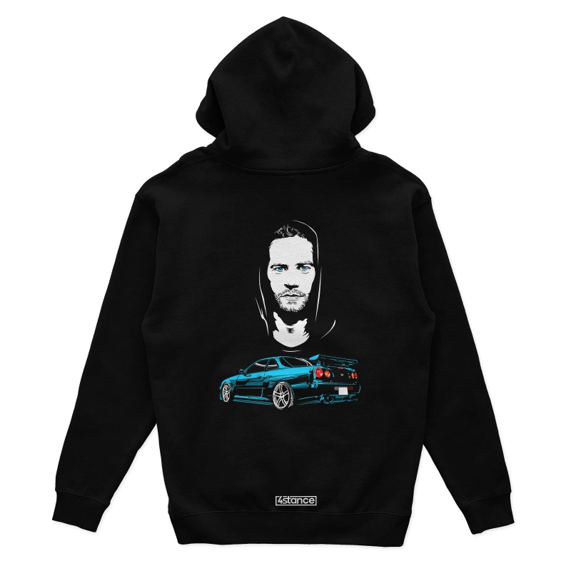 Czarna bluza z kapturem PAUL WALKER Skyline