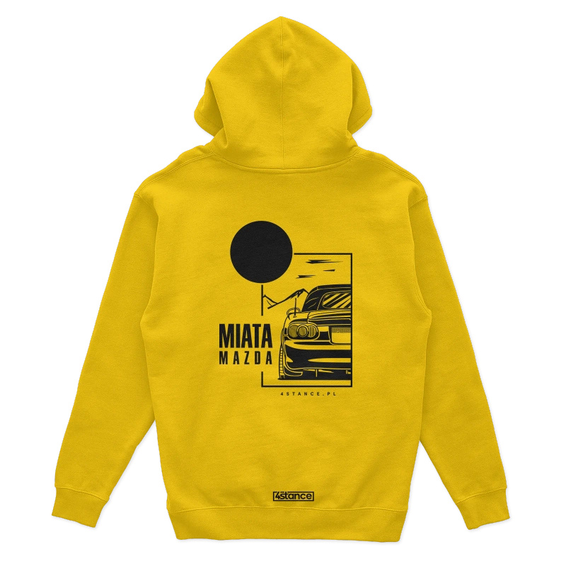Mazda Miata Kapuzenpulli mit Dach gelb
