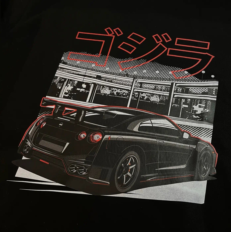 Black Nissan Skyline GT-R R35 Back T-Shirt