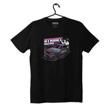 Czarny T-shirt NISSAN S15 STREET RAICING