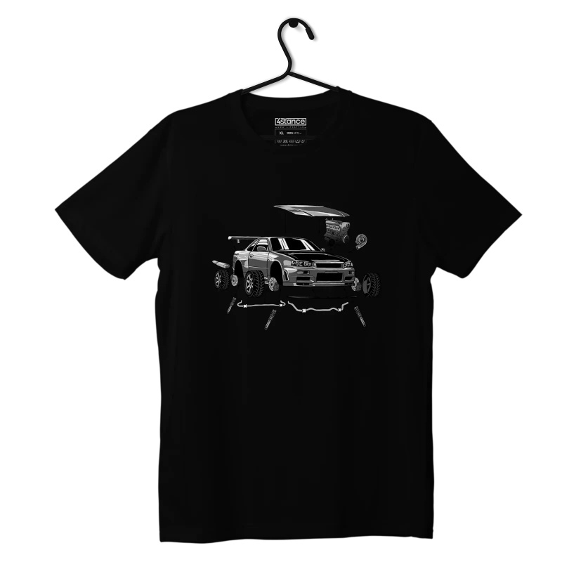 Black Nissan Skyline GT-R R34 Crank Out T-Shirt
