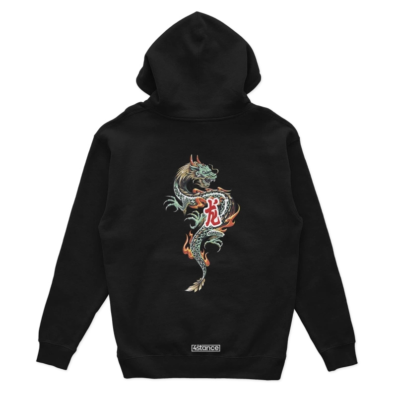 Czarna bluza z kapturem JAPAN DRAGON