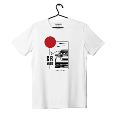 Biały T-shirt TOYOTA YARIS GR JDM