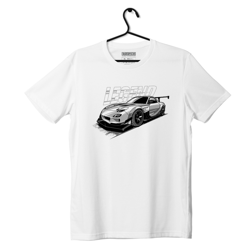 Biały T-shirt koszulka Mazda RX-7 LEGEND JDM