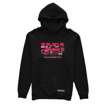 Schwarzer Kapuzenpullover NISSAN SILVIA S14 WIDE BODY