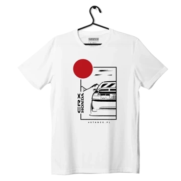 Biały T-shirt HONDA CRX DEL SOL JDM