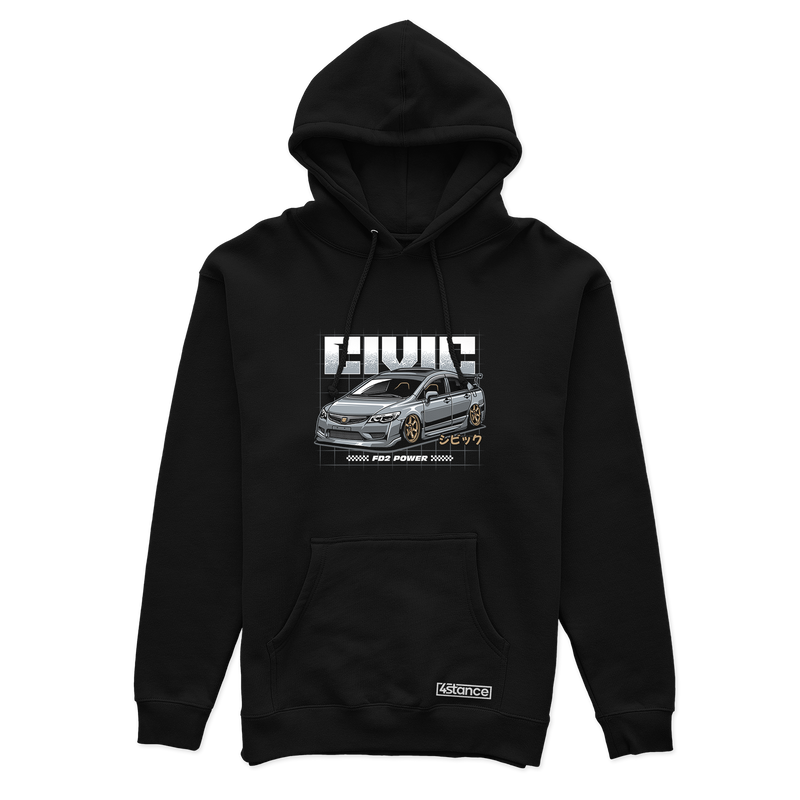 Schwarzer HONDA CIVIC FD Kapuzenpulli