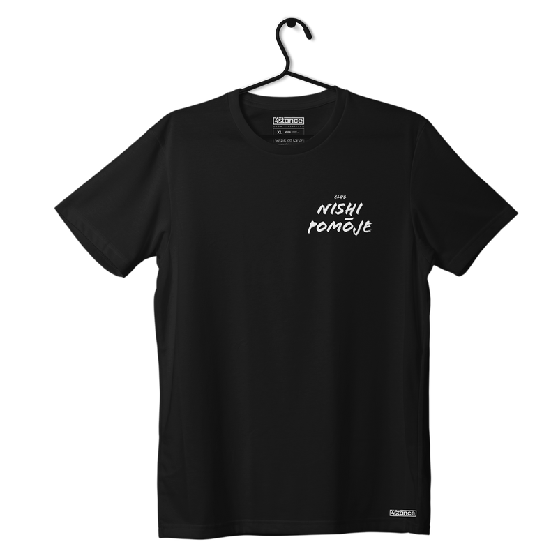 Czarny T-shirt koszulka Nishi Pomoje Club Is TE37 the answer