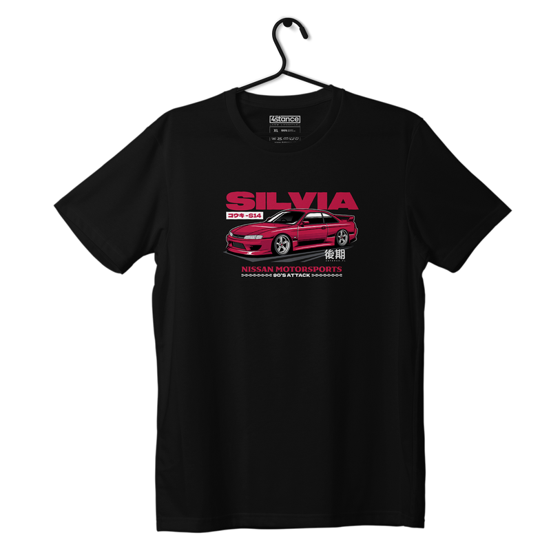Černé tričko NISSAN SILVIA S14 WIDE BODY