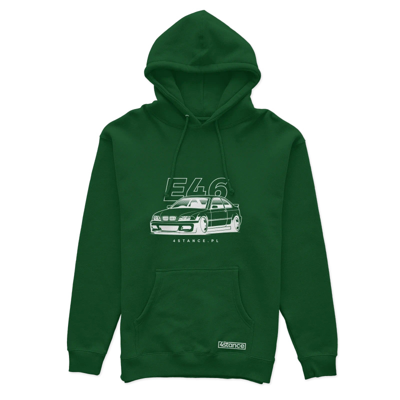 Hooded sweatshirt front BMW E46 green