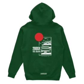 Nissan 200SX S13 JDM hoodie green