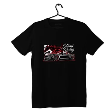 Czarny T-shirt koszulka FORD Mustang Stang Gang