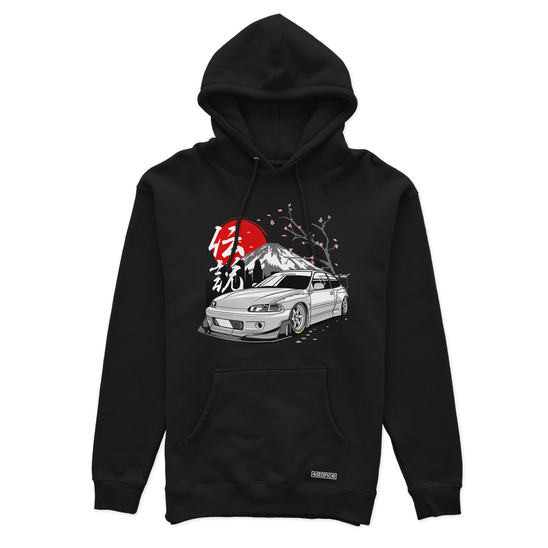 Černá mikina s kapucí Honda Civic EG6 Pandem