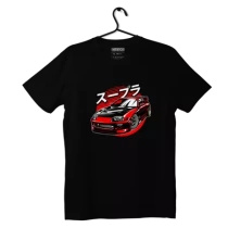 Black T-shirt Toyota Supra mk4 Red