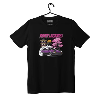 Czarny T-shirt koszulka TOYOTA AE86 DRIFT