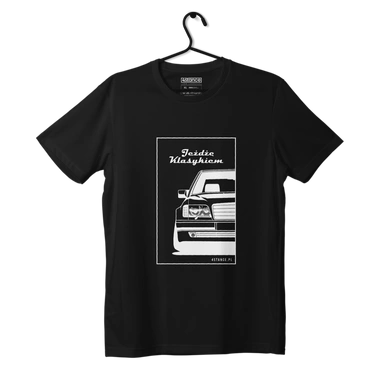 Black MERCEDES W124 T-shirt I drive a classic