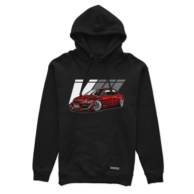 Čierna mikina s kapucňou Mitsubishi Lancer EVO VIII