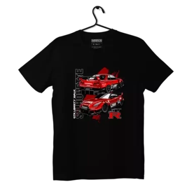 Czarny T-shirt Nissan Skyline R35 Silhouette