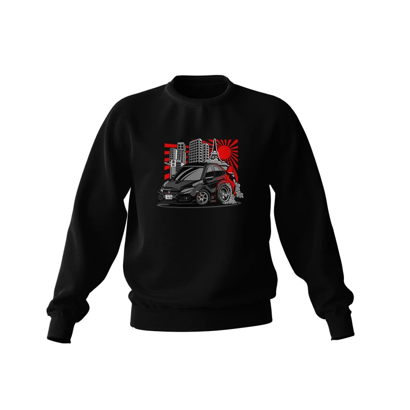 Schwarzes Honda Civic FK8 Sweatshirt