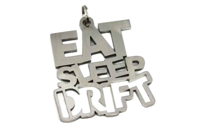 Stainless steel keychain eat sleep drift