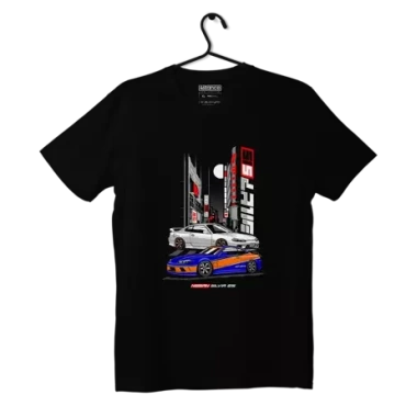 Czarny T-shirt koszulka Nissan Silvia S15