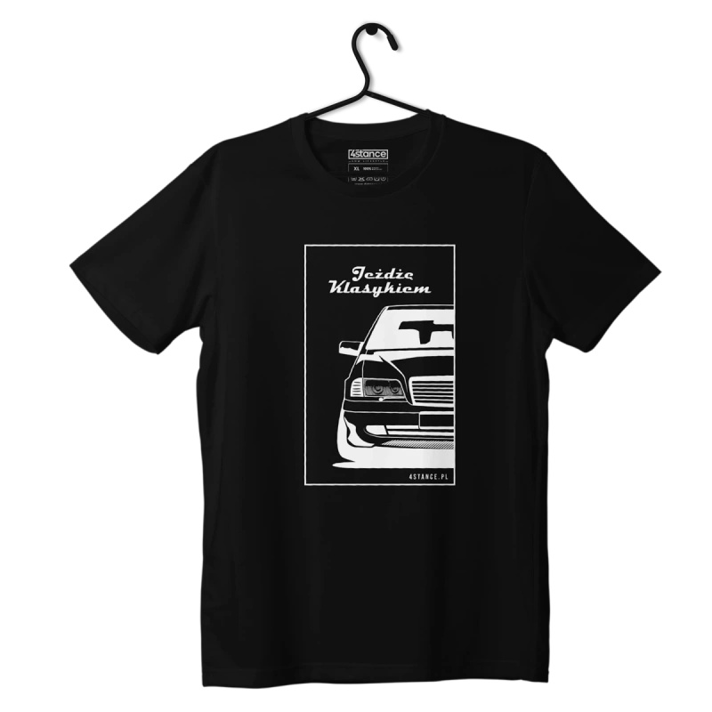 Schwarzes MERCEDES W202 T-shirt Ich fahre einen Klassiker