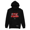 Black Mazda Miata red hooded sweatshirt