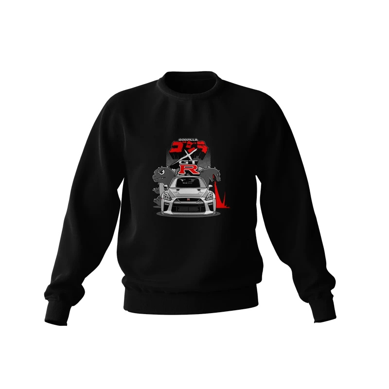 Čierna mikina Nissan Skyline GT-R R35 Godzilla