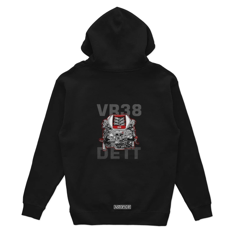 Black motor hoodie VR38 DETT