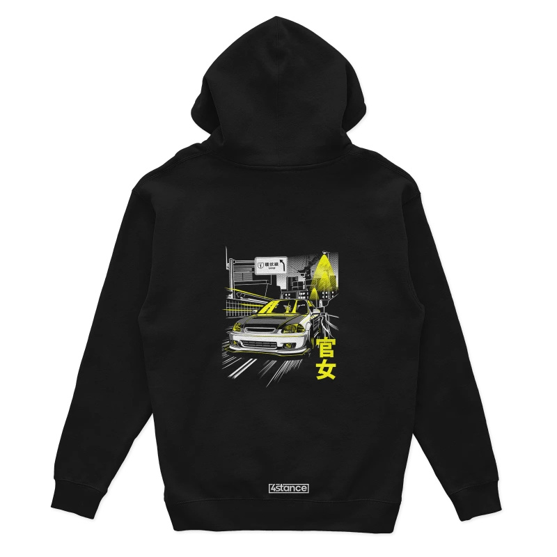 Black Honda Civic EG5 Kanjo hoodie