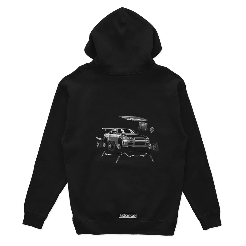 Nissan Skyline GT-R R34 Crank Out Kapuzenpullover