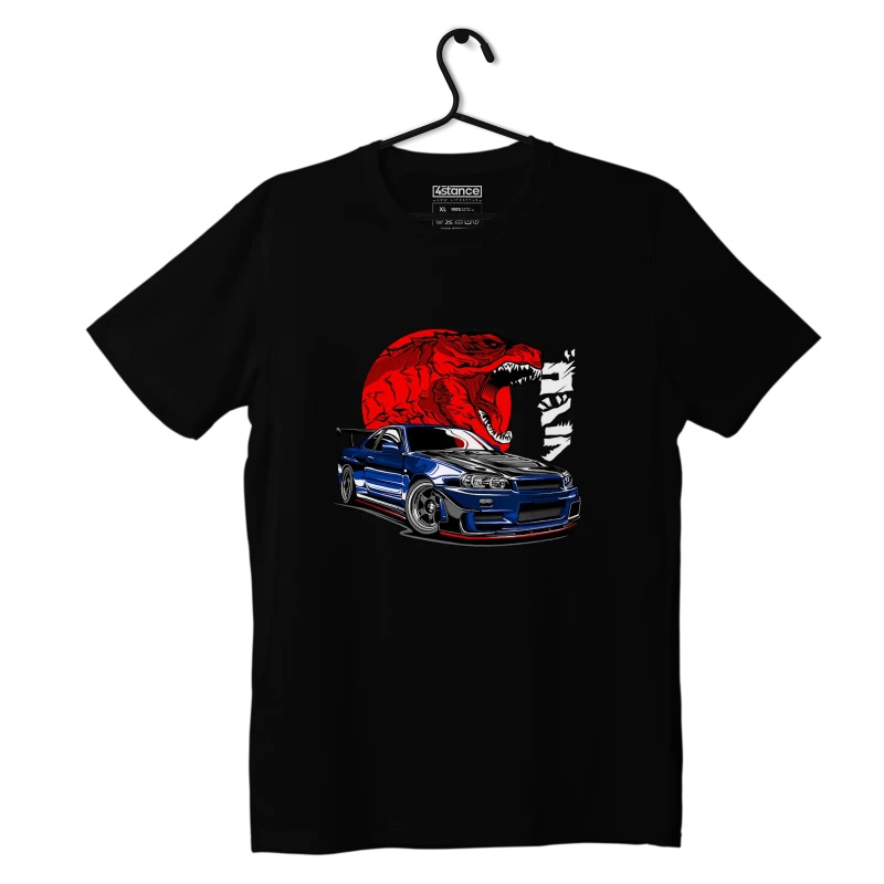 Black Nissan Skyline GT-R R34 Godzilla T-shirt