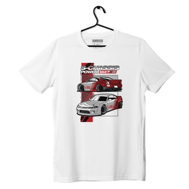 Weißes T-Shirt Nissan Silvia S15 S-CHASSIS