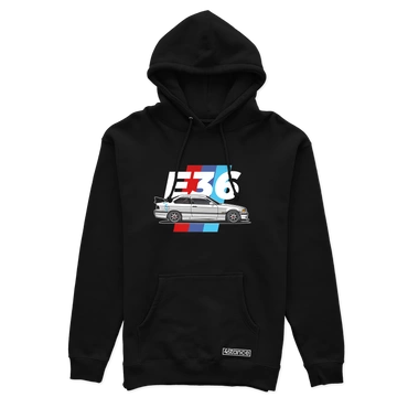 Čierna mikina BMW E36 ilustrácie