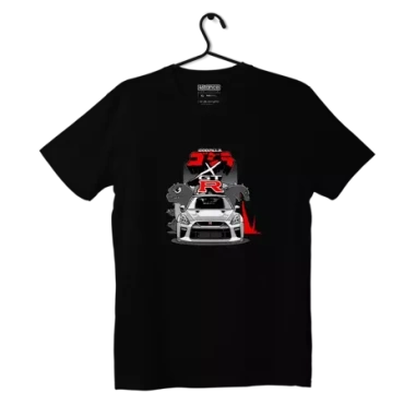Czarny T-shirt Nissan Skyline GT-R R35 Godzilla