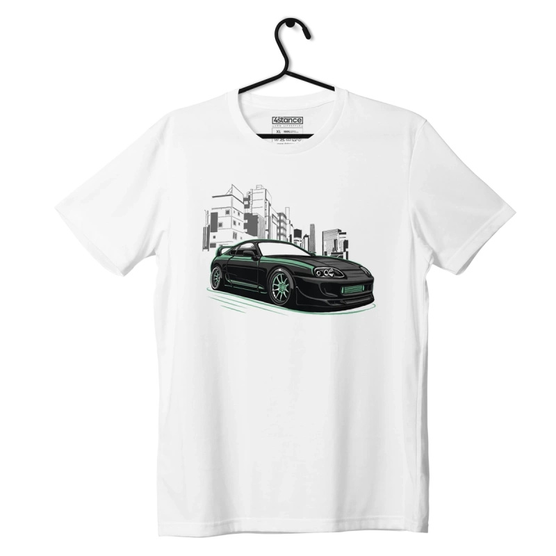White Toyota Supra Mk4 NIGHT CITY T-Shirt