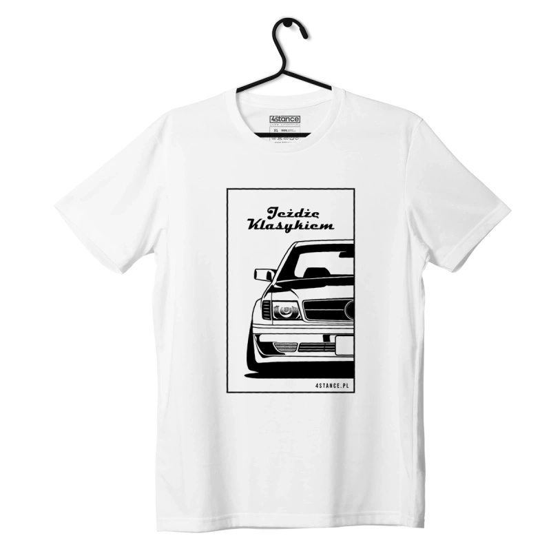 White MERCEDES W126 T-shirt I drive a classic