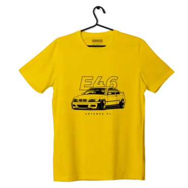 T-shirt koszulka przód BMW E46 żółta