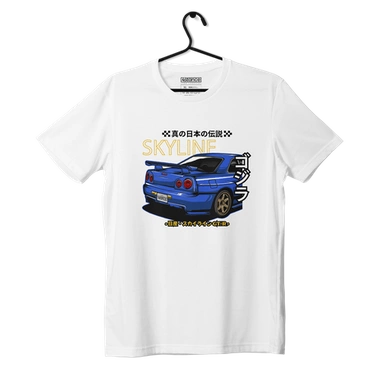 White T-shirt NISSAN R34