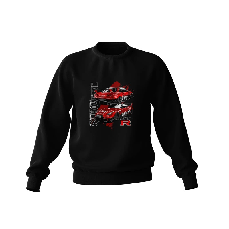 Schwarzes Nissan Skyline R35 Silhouette Sweatshirt