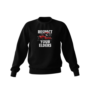 Čierna mikina RESPECT YOUR ELDERS