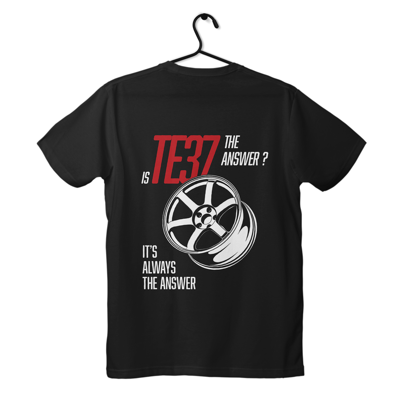 Czarny T-shirt koszulka Nishi Pomoje Club Is TE37 the answer