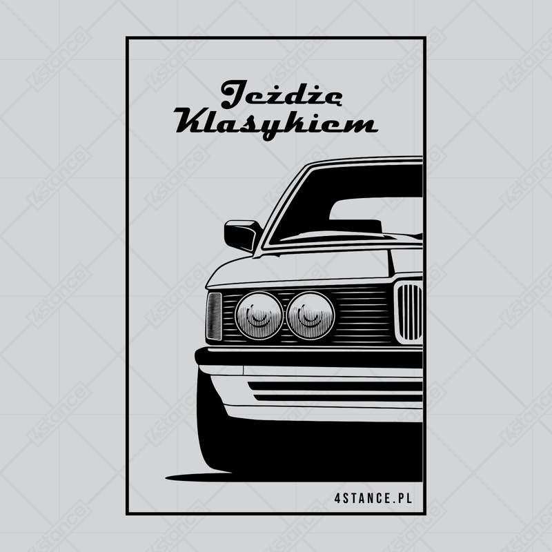 Czarny T-shirt koszulka BMW E21 Jeżdżę klasykiem