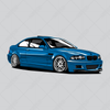 Schwarzes Sweatshirt blau BMW M3 E46
